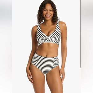 Sea Level swim high waist striped bottom size US 12 new